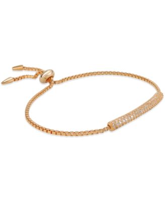 Giani Bernini - Cubic Zirconia Adjustable Slide Bracelet in 18k Rose Gold over Sterling Silver