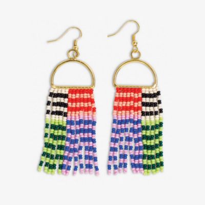 Allison Beaded Fringe Earrings - Rio