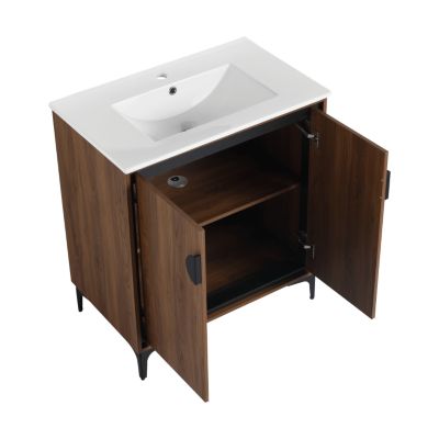 30" Bathroom Vanity Cabinet with Sink, Engineered Wood