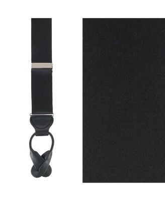 Men's Dutton Solid Color Silk Button End Suspenders