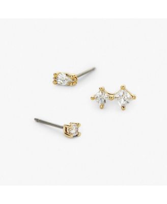  Stud Earrings Set - Val White