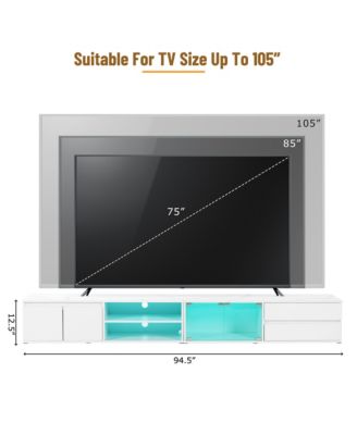 Streamdale Modern LED TV Stand with Faux Marble Top & APP-Controlled Lights