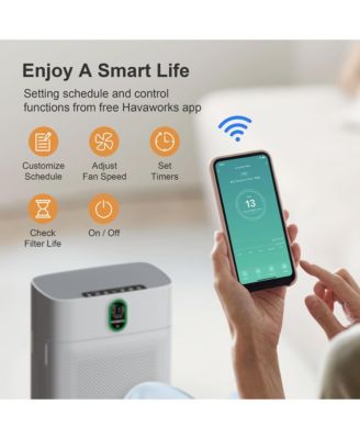 1076 ft² Smart Air Purifier: Wi-Fi/Alexa control, PM2.5 display, HEPA filter. Removes dust, pollen, smoke. Ultra-quiet 24dB