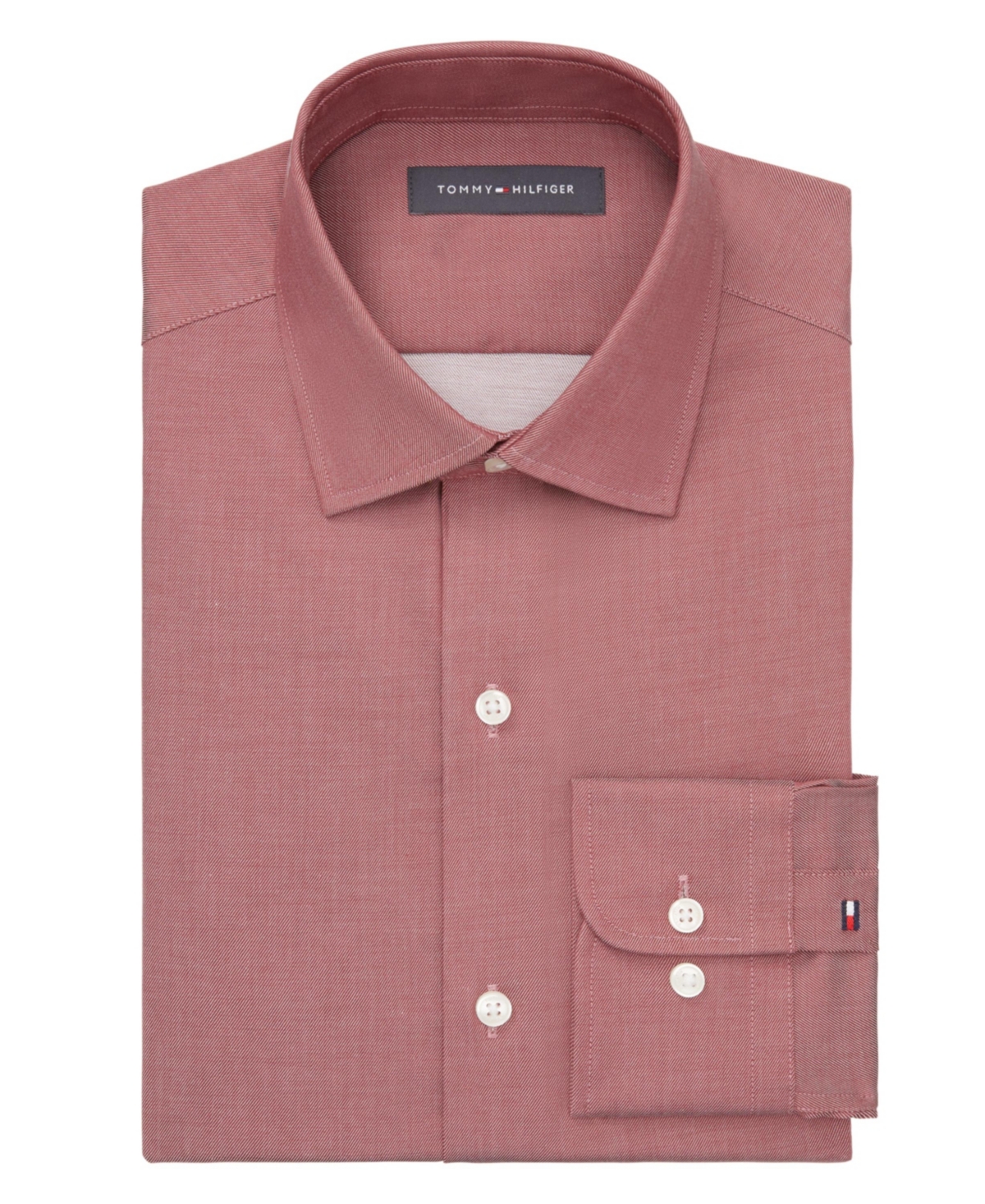 Tommy Hilfiger Men's Th Flex Slim Fit Wrinkle Free Stretch Twill Dress Shirt