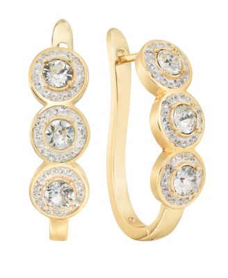 And Now This Clear Crystal Pave Hinged Hoop Earring - Gold 20$