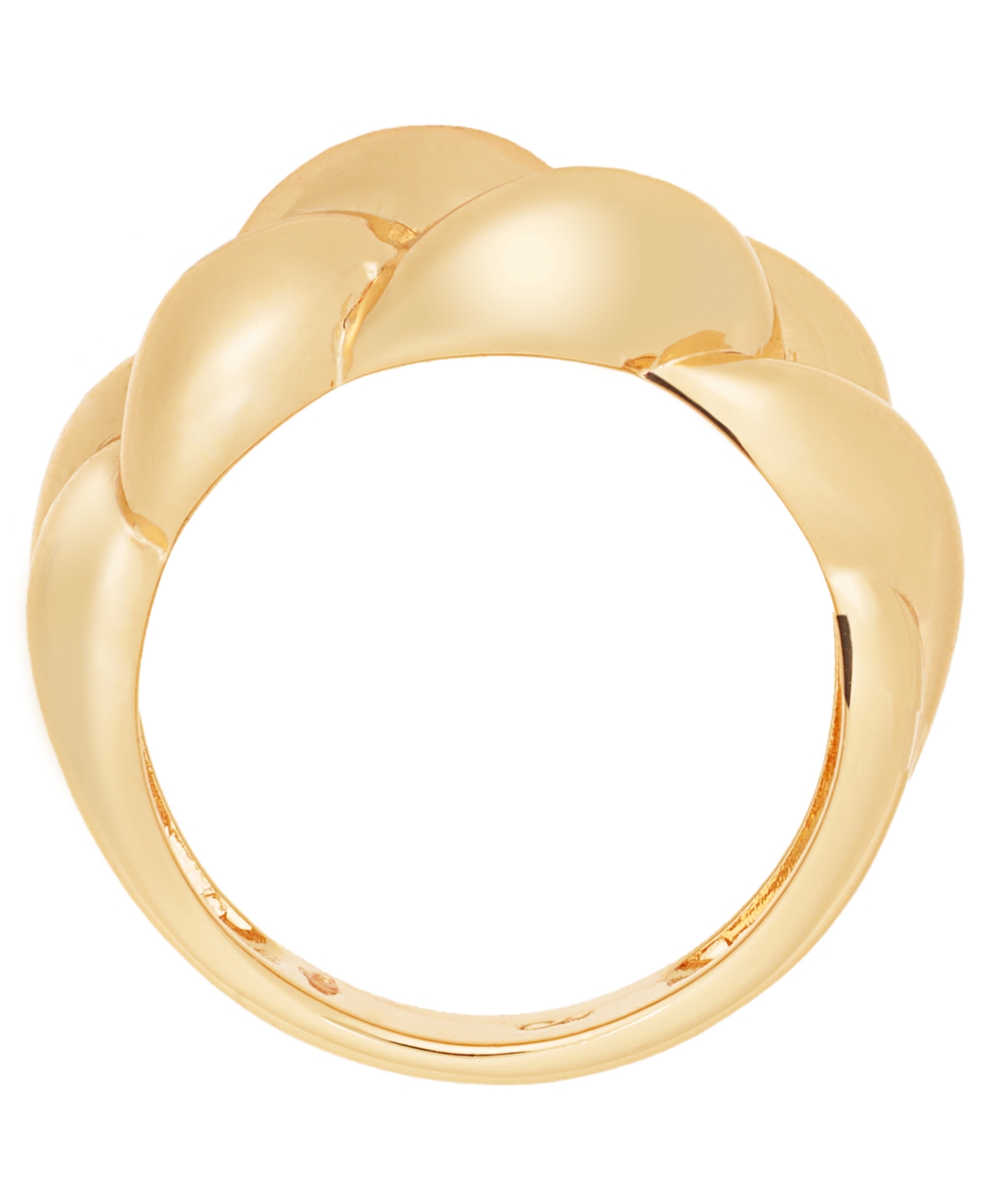 And Now This Silver Plated Or 18k Gold Plated Brass Puff Braided Ring In Gold