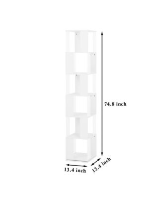 6-Tier Rotating Bookshelf Stylish, Space-Saving, Multi-Functional