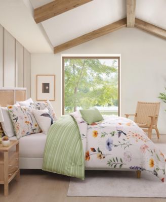 Fresh Cut Flowers Bedding 200 Thread Count 100% Cotton Sateen 5 Piece Reversible King Comforter Set