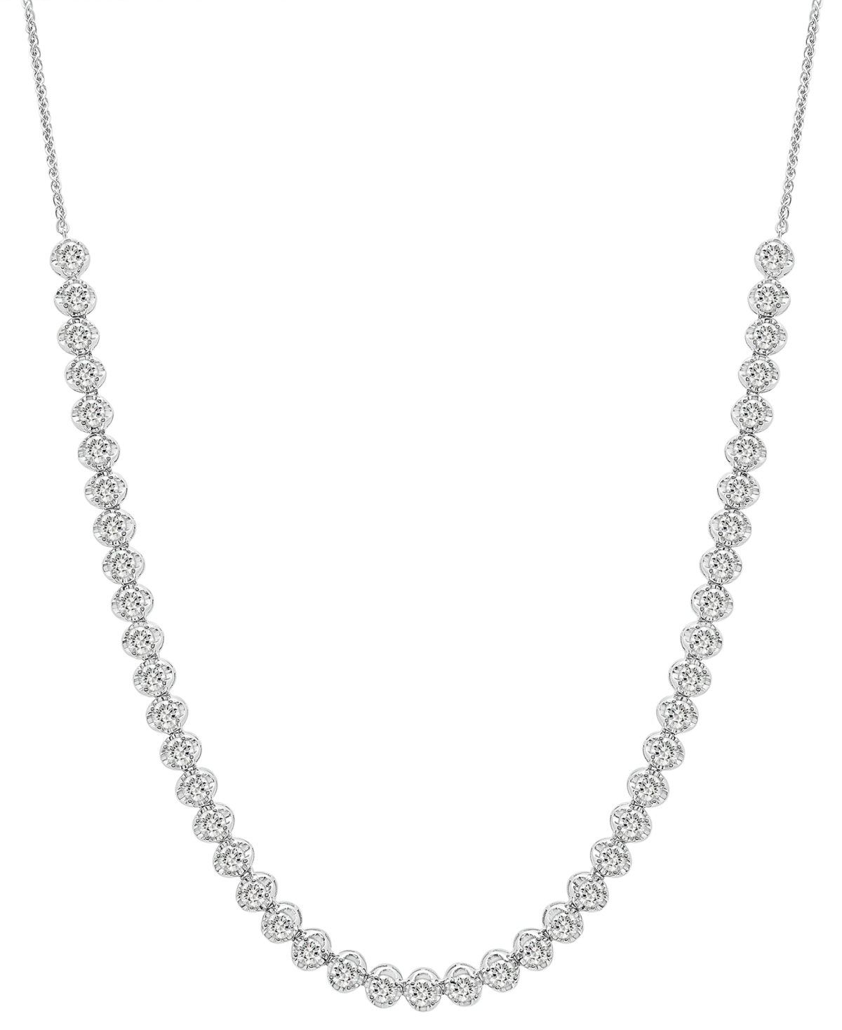Diamond Four-Claw 17" Collar Necklace (4 ct. t.w.) in 14k White Gold, Created for Macy's - White Gold