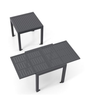 Expandable Patio Dining Table for 4-6 People-Grey