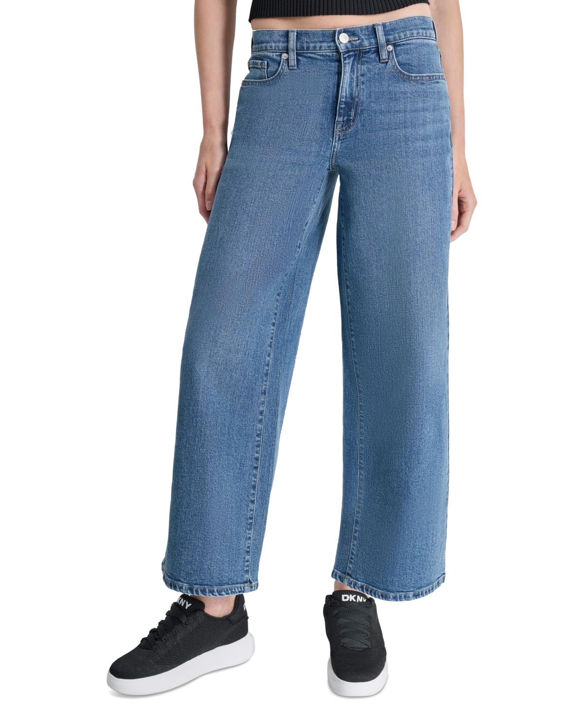 Dkny Jeans Petite High-rise Wide-leg Jeans In Amsterdam