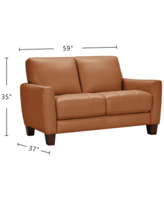 Galligher 59" Leather Loveseat, Created for Macy's