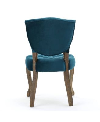 2 Pc Upholstered Fabric  Tufted  Dining Chairs