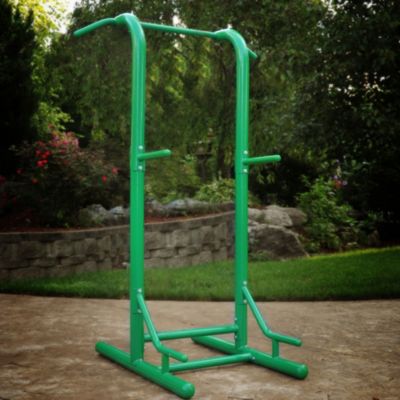 Outdoor Fitness Multi Use Strength Training Power Tower, Green