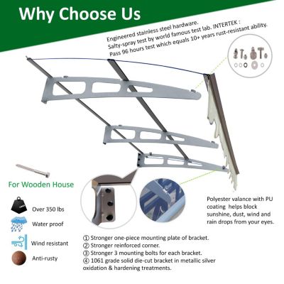 Streamdale Door/Window Awning 0.137" Polycarbonate, Aluminum Alloy, Valance