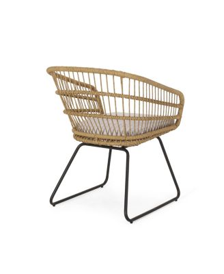 Wicker-Wrapped Tub Chair Transitional Outdoor Masterpiece