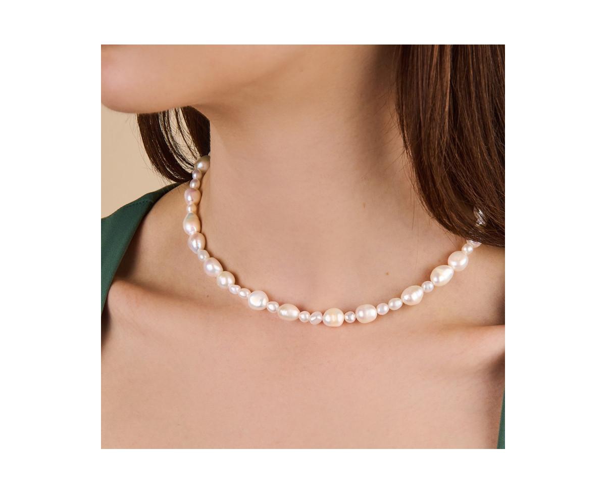 Little Sky Stone Ayla Sterling Silver Irregular Fresh Water BaroqueNecklace - Pearl