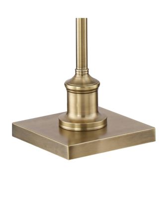 Industrial Adjustable Swing Arm Pharmacy Floor Lamp with USB Charging Port 54" Tall Aged Brass Living Room Reading