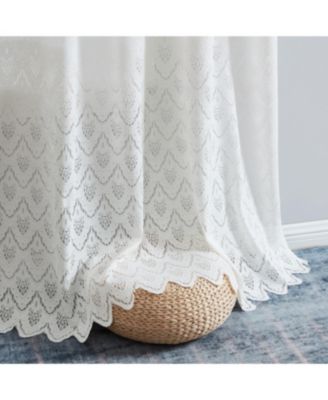 Monaco Premium Soft Decorative Ombre Lace Semi Sheer Light Filtering Rod Pocket Curtain Panels - Set of 2