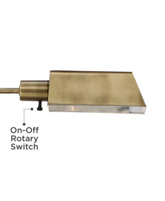 Industrial Adjustable Swing Arm Pharmacy Floor Lamp with USB Charging Port 54" Tall Aged Brass Living Room Reading