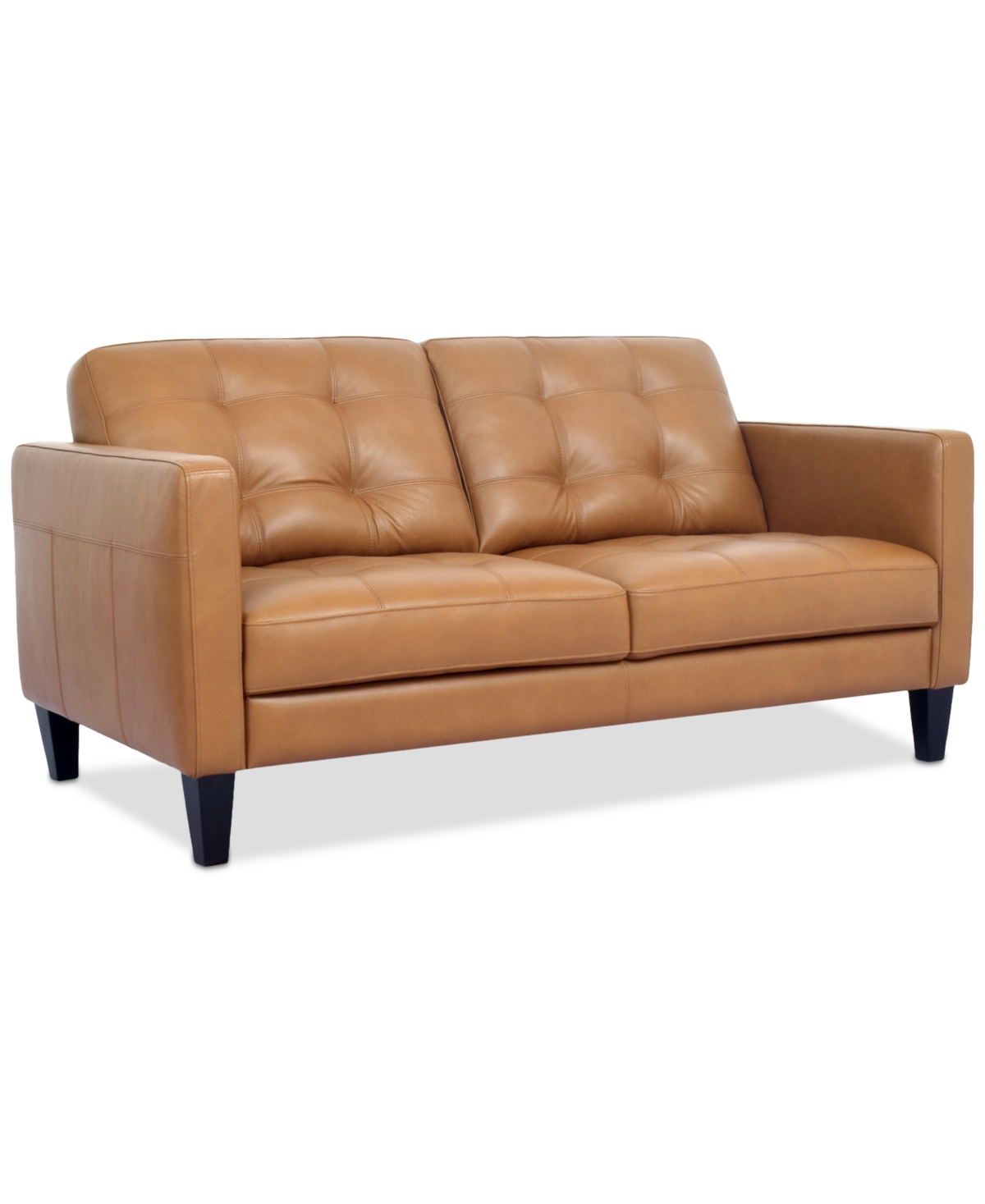 Macy's Pezley Leather Loveseat, Created For  In Palomino