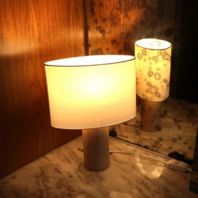 Mia LED Table Lamp with Maple Wood Base, Bulb Included (16")