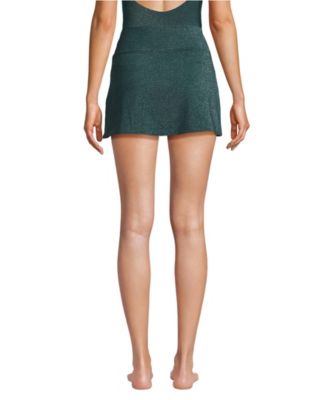 Women's Chlorine Resistant Shine Twist Front Mini Swim Cover-up Skirt