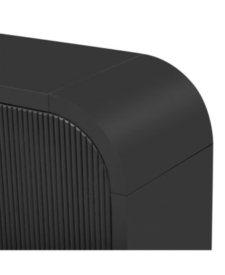 4-Door Wavy Cabinet with Adjustable Shelves and Curved Corners for Living Room or Entryway