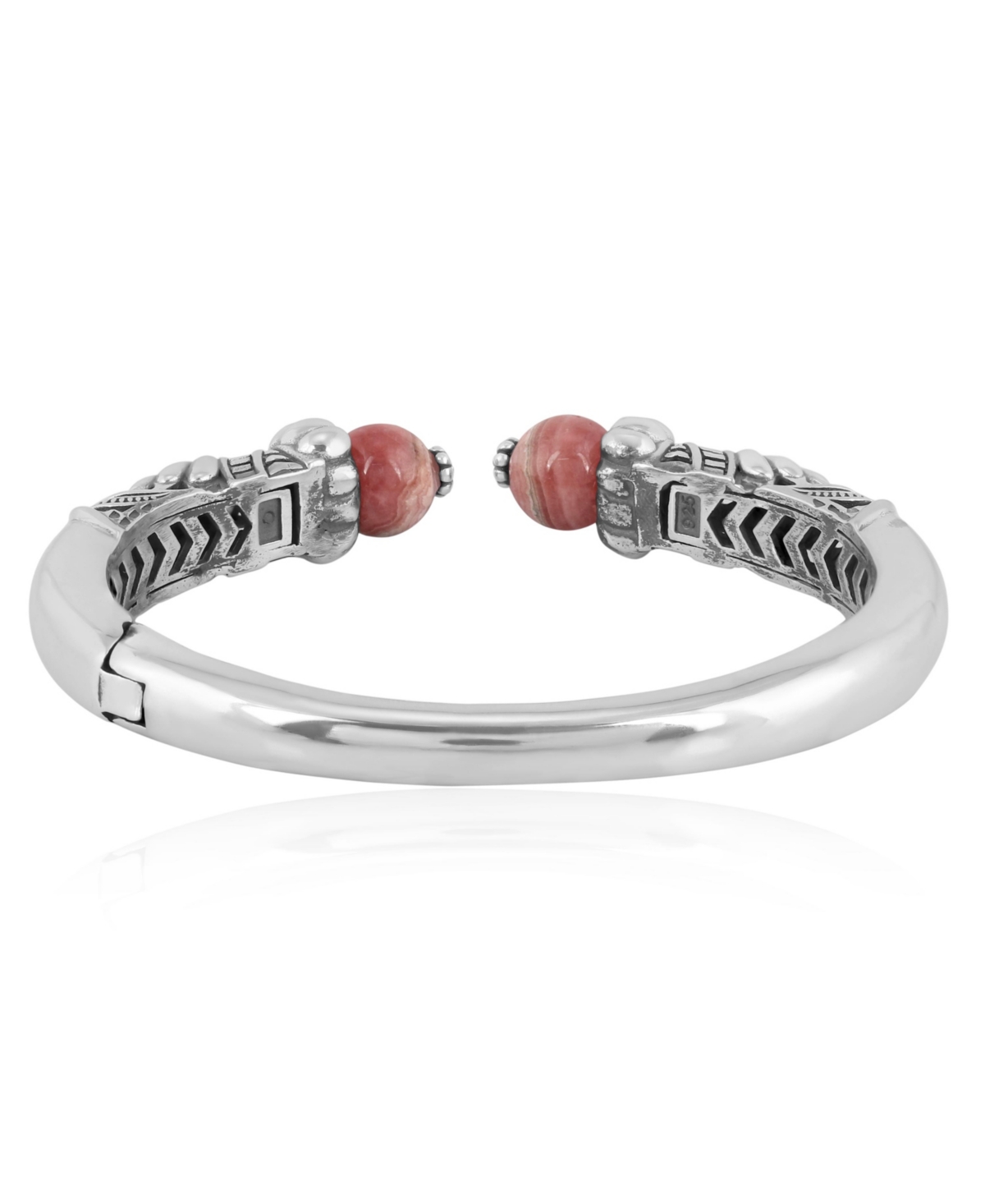 American West Jewelry Sterling SilverGemstone Hinged Cuff Bracelet Size - Rhodochrosite