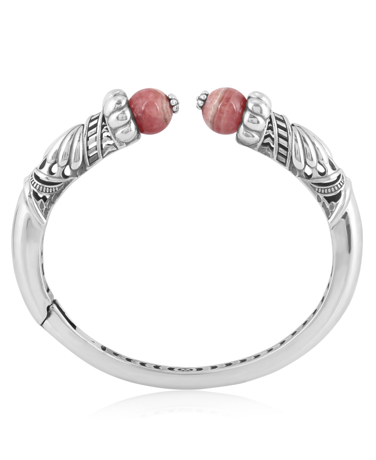 American West Jewelry Sterling SilverGemstone Hinged Cuff Bracelet Size - Rhodochrosite