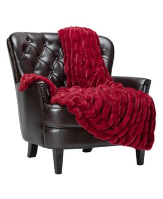 Premium Ruched Faux Fur & Mink Reversible Blanket, Throw