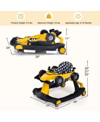 Kids 4-in-1 Foldable Activity Push Walker with Adjustable Height