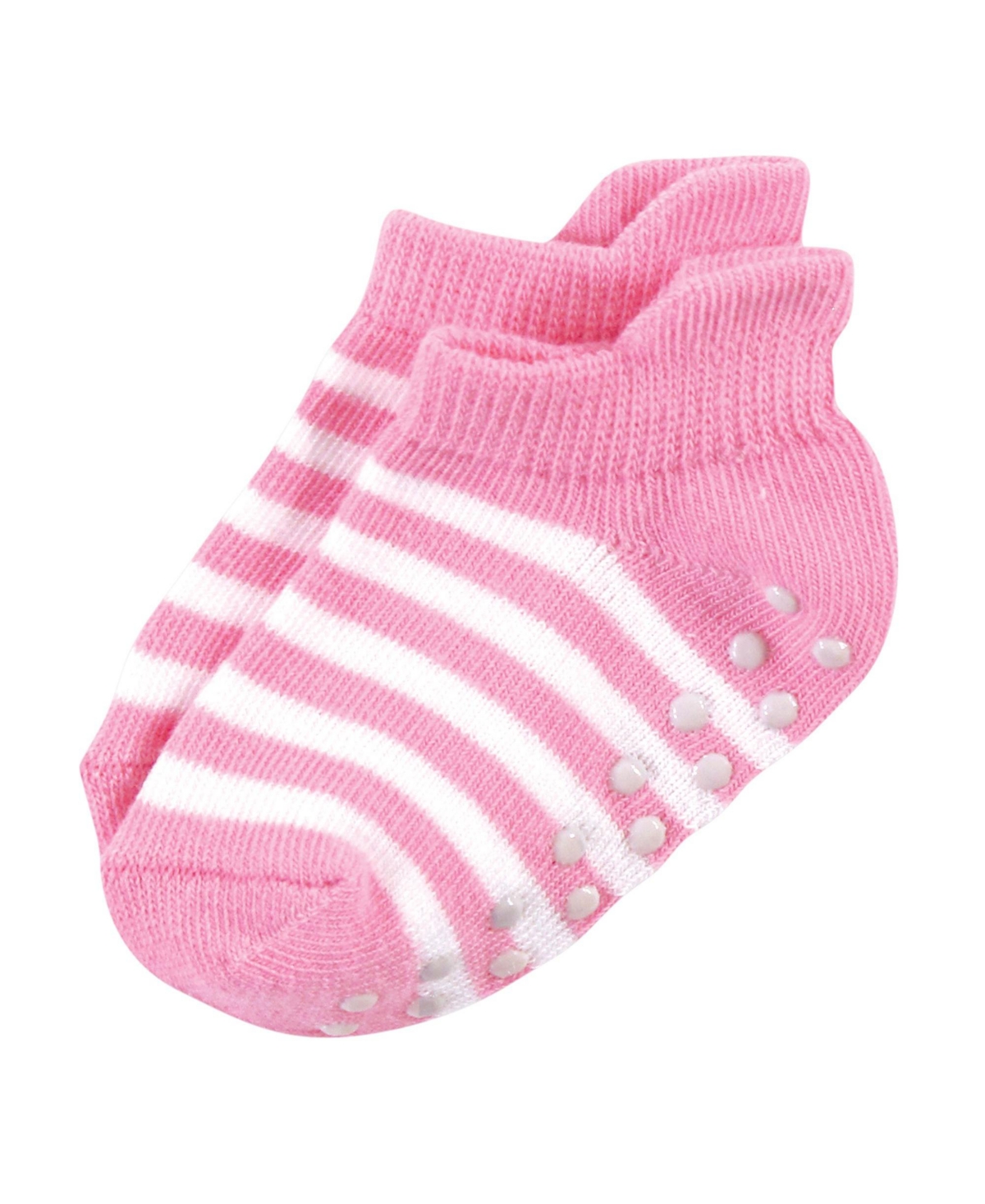 Touched by Nature Baby Girls Baby Organic Cotton Socks with Non-Skid Gripper for Fall Resistance,- Pink Black