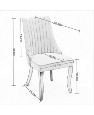 Flocking Dining Chairs with High Backrest (Set of 2)