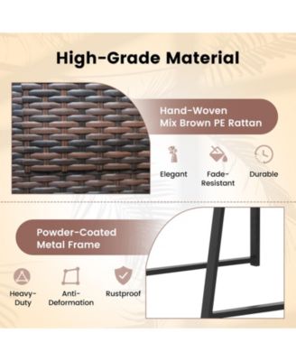 3 Pieces Modern Heavy Duty Patio Furniture Set with Coffee Table