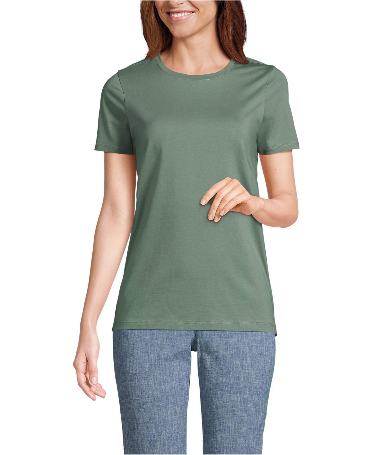 Women's Relaxed Supima Cotton Crew Neck T-Shirt - Lily pad green