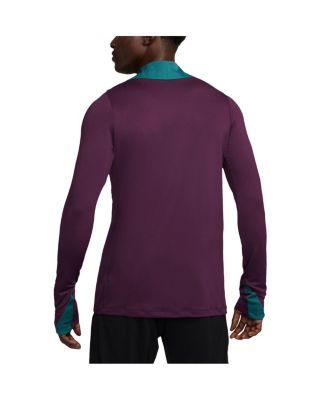 Men's Burgundy Paris Saint-Germain 2024/25 Strike Drill Performance Quarter-Zip Long Sleeve Top
