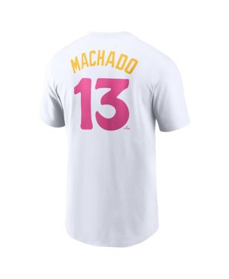 Men's Manny Machado&nbsp;White San Diego Padres City Connect Fuse Name Number T-Shirt