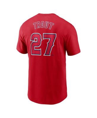 Men's Mike Trout Red Los Angeles Angels Fuse Name Number T-Shirt