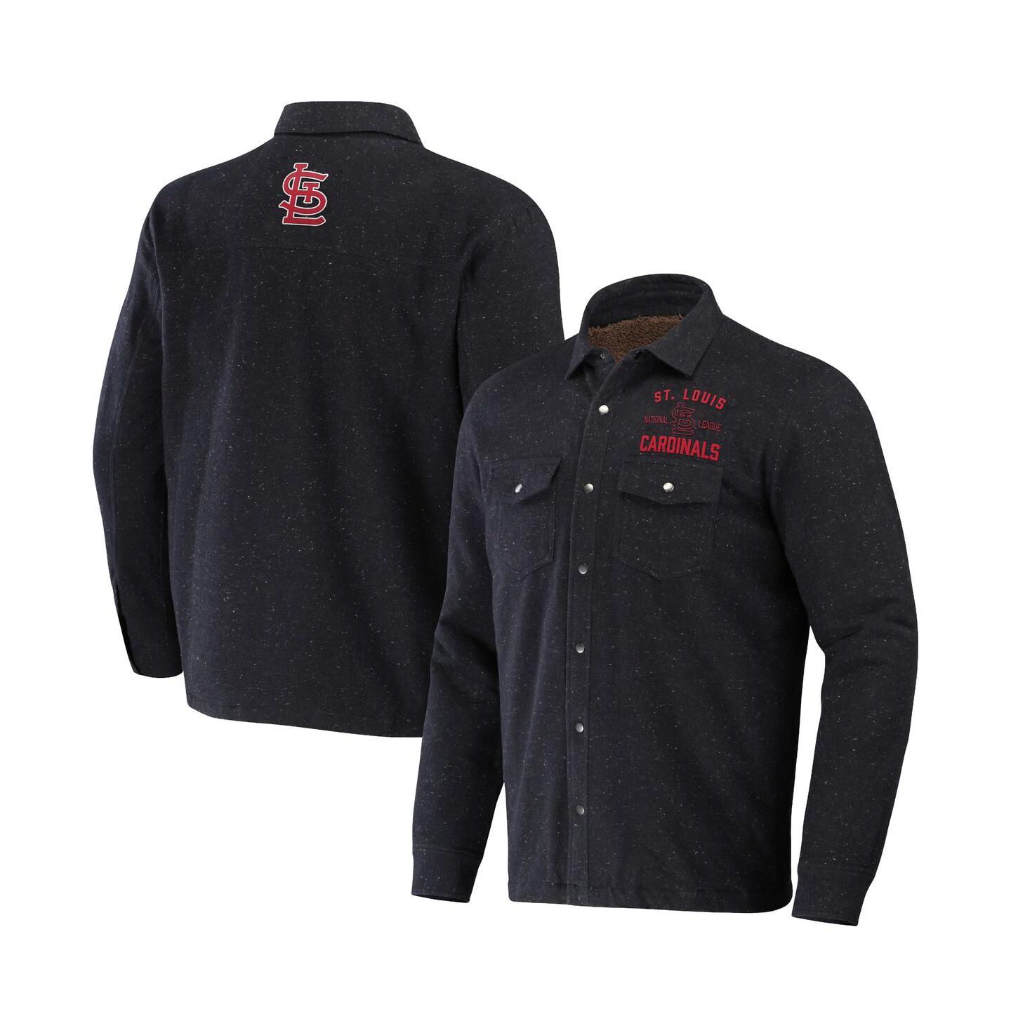 Мужские куртки Fanatics Black St. Louis Cardinals Ringstop Full-Snap Shacket — фото 1
