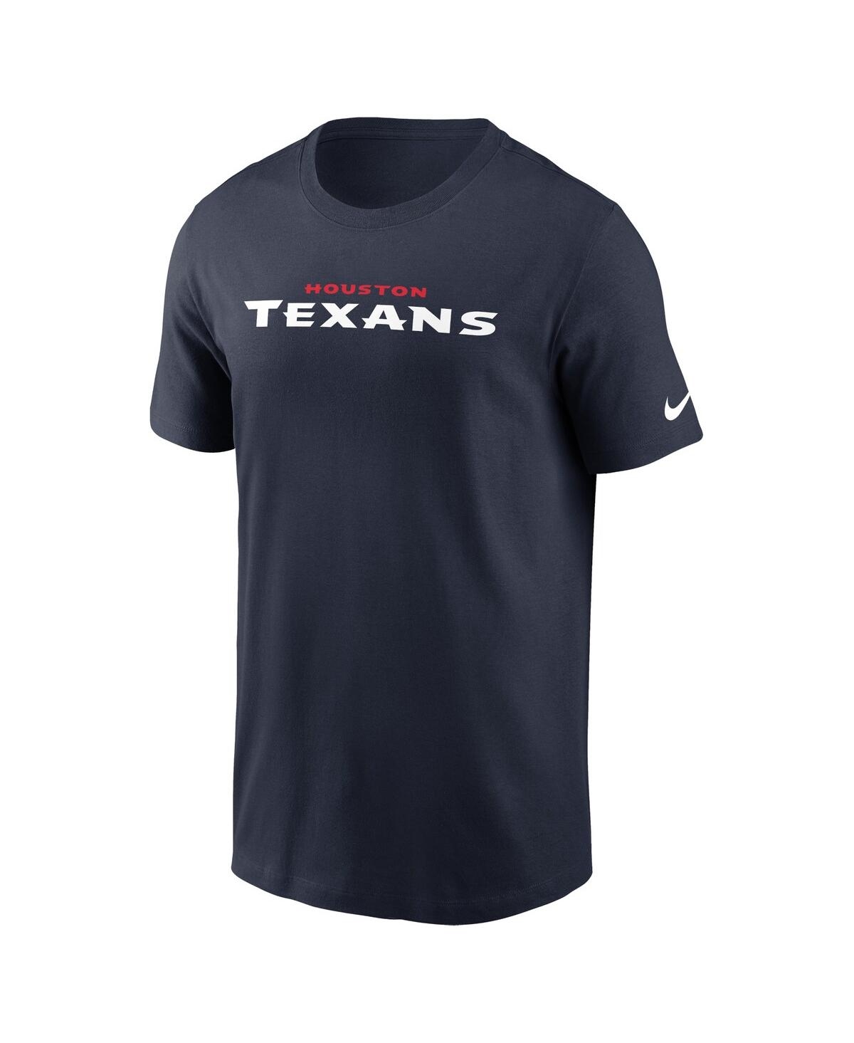 Nike Men's Navy Houston Texans Wordmark Essential T-shirt In Navy