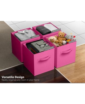 6 Pack 13 Inch Foldable Storage Cubes with Handles- for Organizing Home, Shelves, Nursery, Playroom, Closet and More