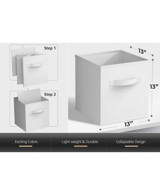6 Pack 13 Inch Foldable Storage Cubes with Handles- for Organizing Home, Shelves, Nursery, Playroom, Closet and More