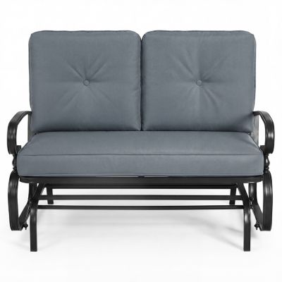 2-Person Patio Glider Bench with Comfortable Cushions for Outdoor Use