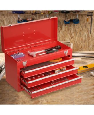 Portable Garage Mechanic Tool Cabinet Box with 3 Drawers