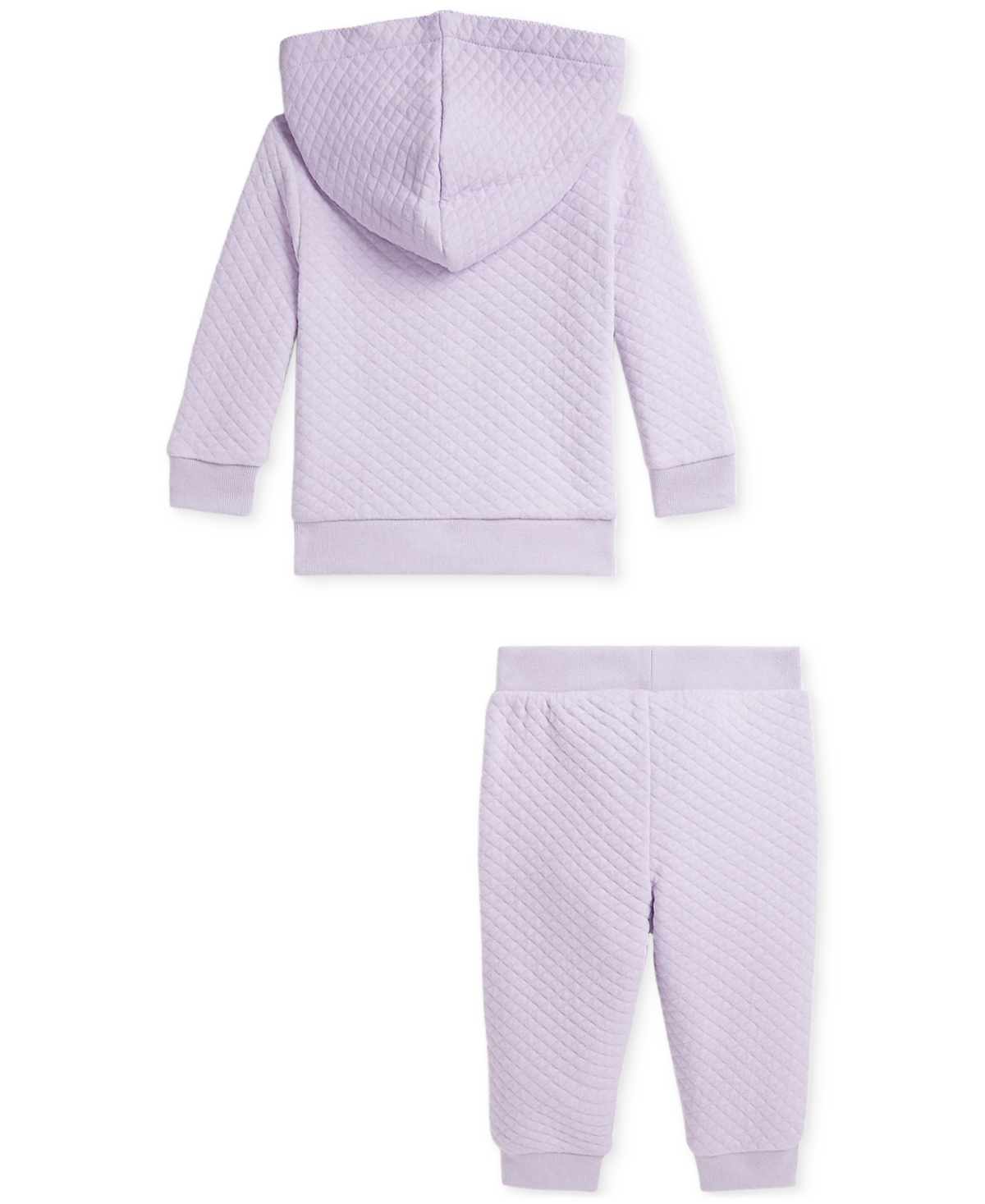 Polo Ralph Lauren Baby 2-Pc. Quilted Full-Zip Cotton Hoodie & Pants Set