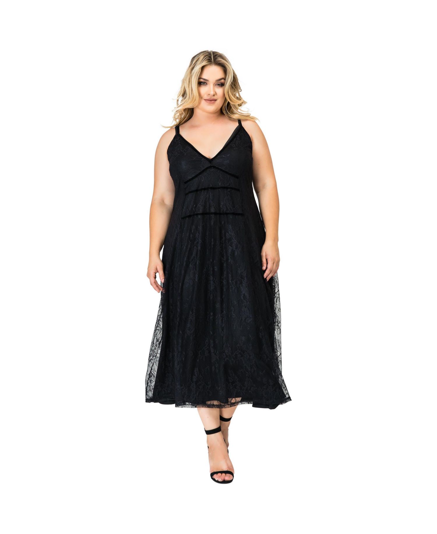 Plus Size Lace Maxi Slip Dress