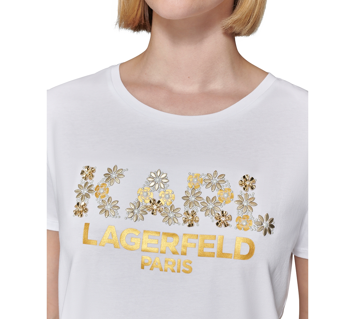 Karl Lagerfeld Paris Women's Embellished Graphic T-Shirt