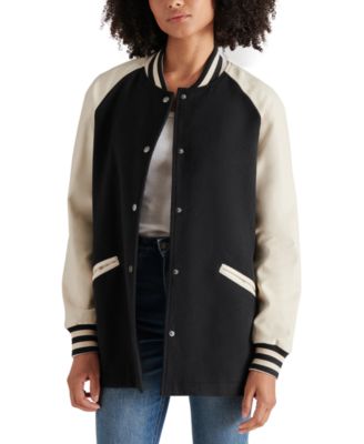 Steve Madden - Women's Skylie Faux-Leather Varsity Jacket