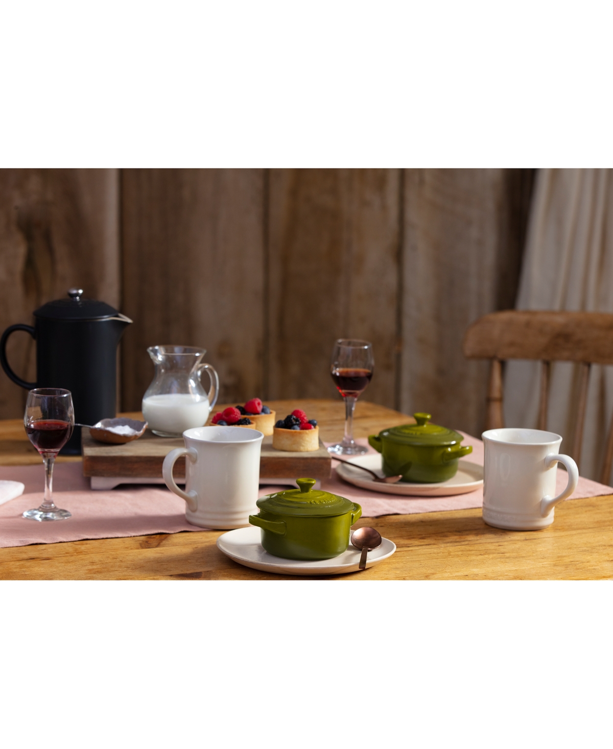 Le Creuset Stoneware 8 Oz. Mini Round Cocotte With Lid In Cerise